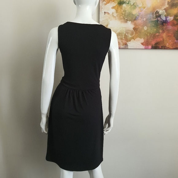 Esprit Size M Solid Black Square Neck Sleeveless Knit Dress - Picture 5 of 11